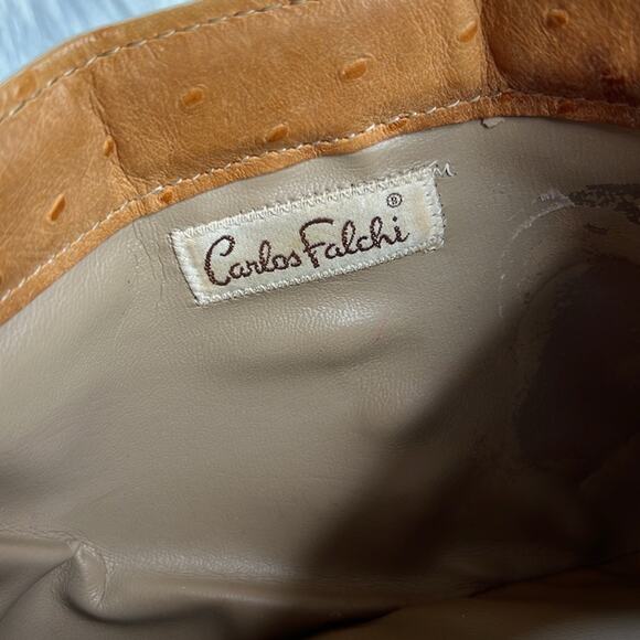 Carlos Falchi Vintage Tan Leather Patchwork Clutch - Picture 4 of 6